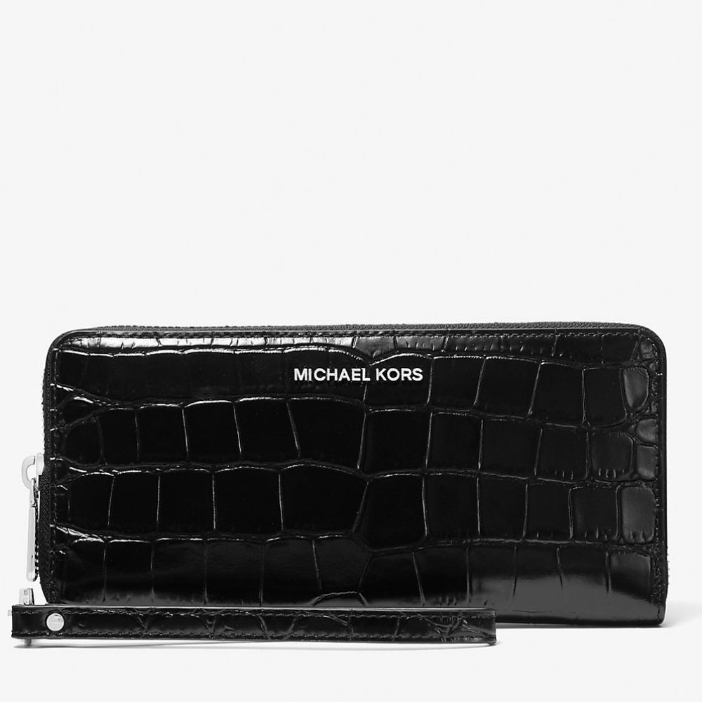 Michael Kors Black Croc-Embossed Wallet